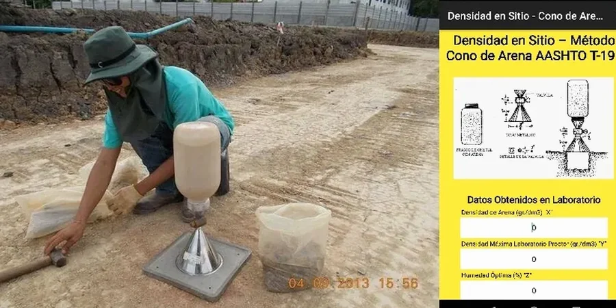 Control de Compactación con Cono de Arena en Ovalle